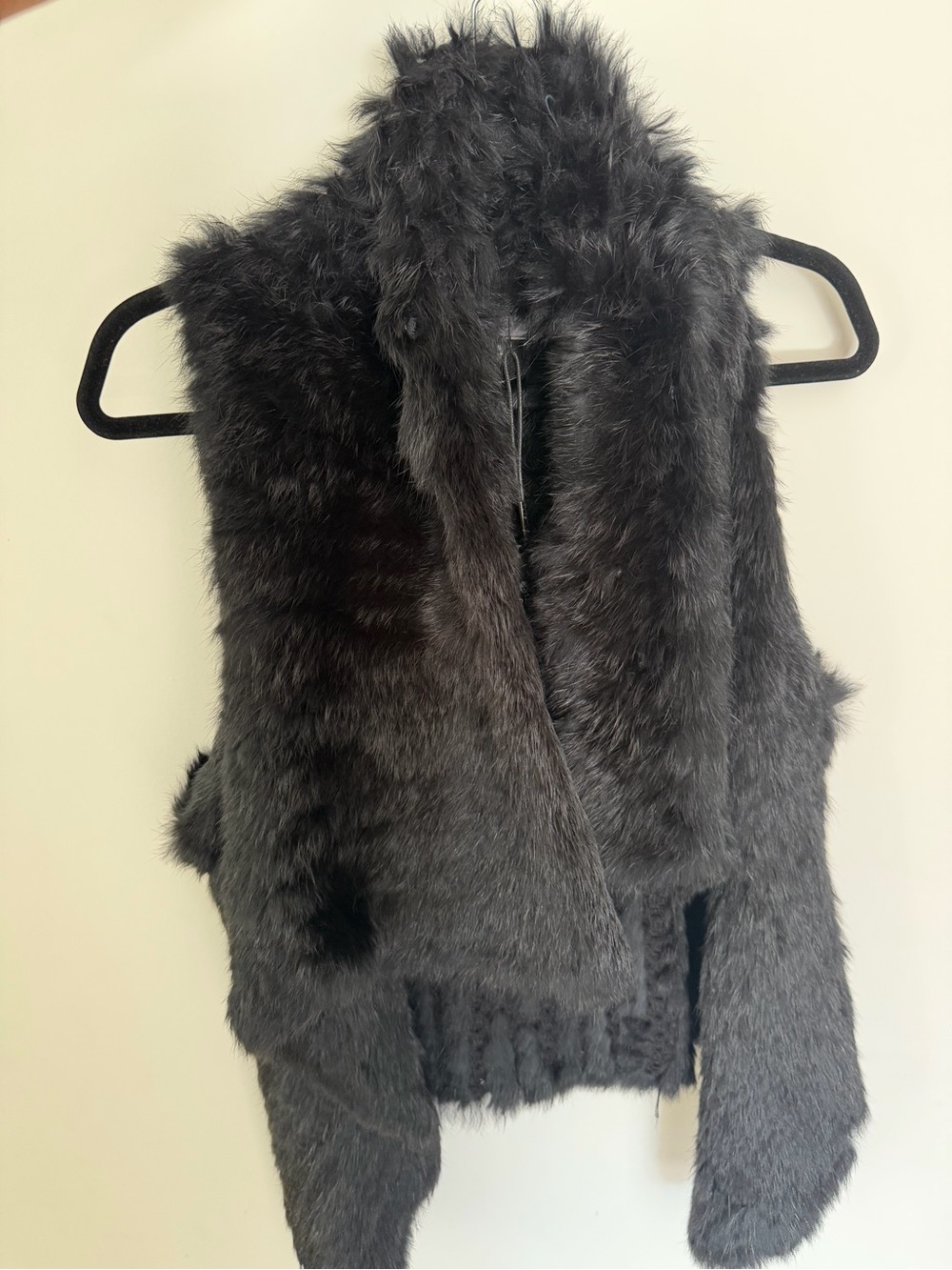 Rudsak Black Rabbit Fur Vest - Classic Cozy Style